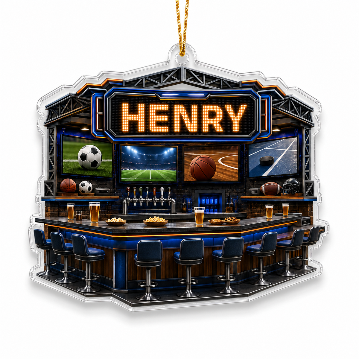 Food Lover Sports Bar Ornament