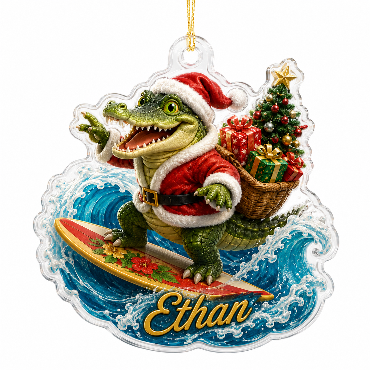 Surfing Personalize Acrylic Crocodile Surfing
