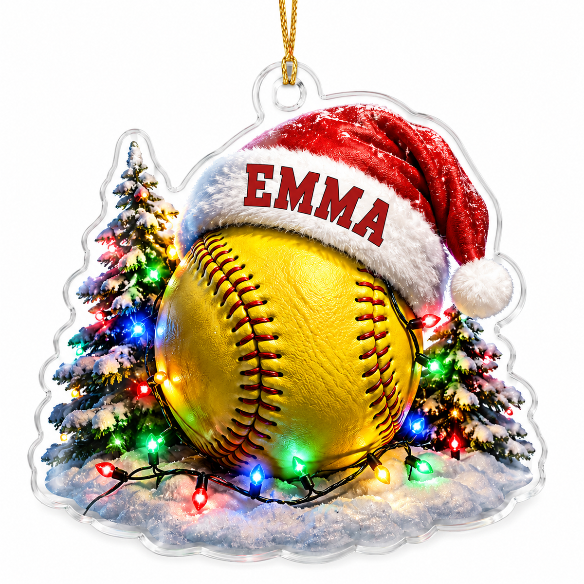 Custom Sports Christmas Acrylic - Softball