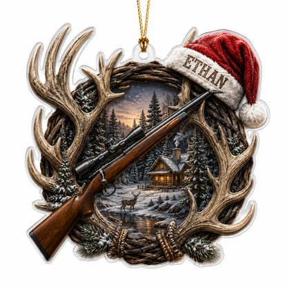 Personalized Hunting Winter Antler Lodge Acrylic