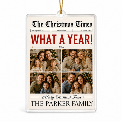 Custom Photo Christmas Newspaper Family