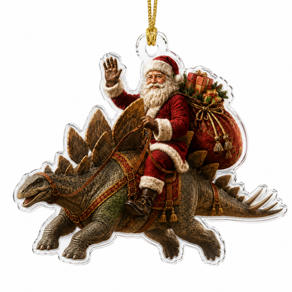 Dinosour With Santa Stegosaurus