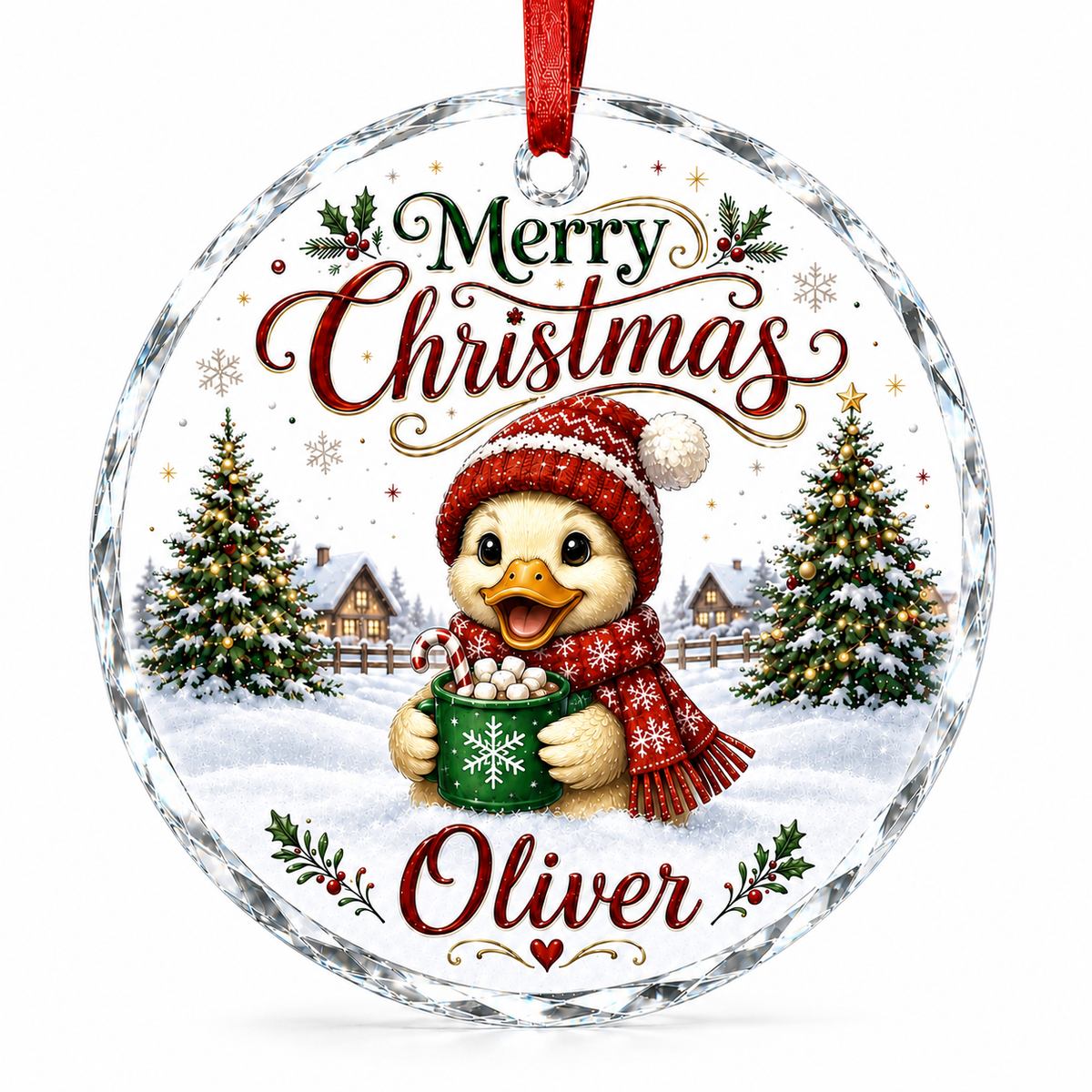 Christmas Glass Animal Duck