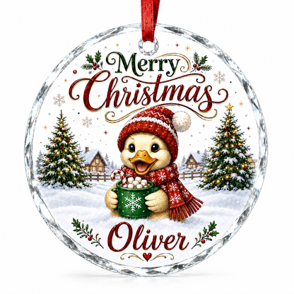 Christmas Glass Animal Duck