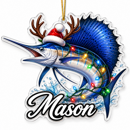 Fishing Christmas Lights Sailfish Acrylic