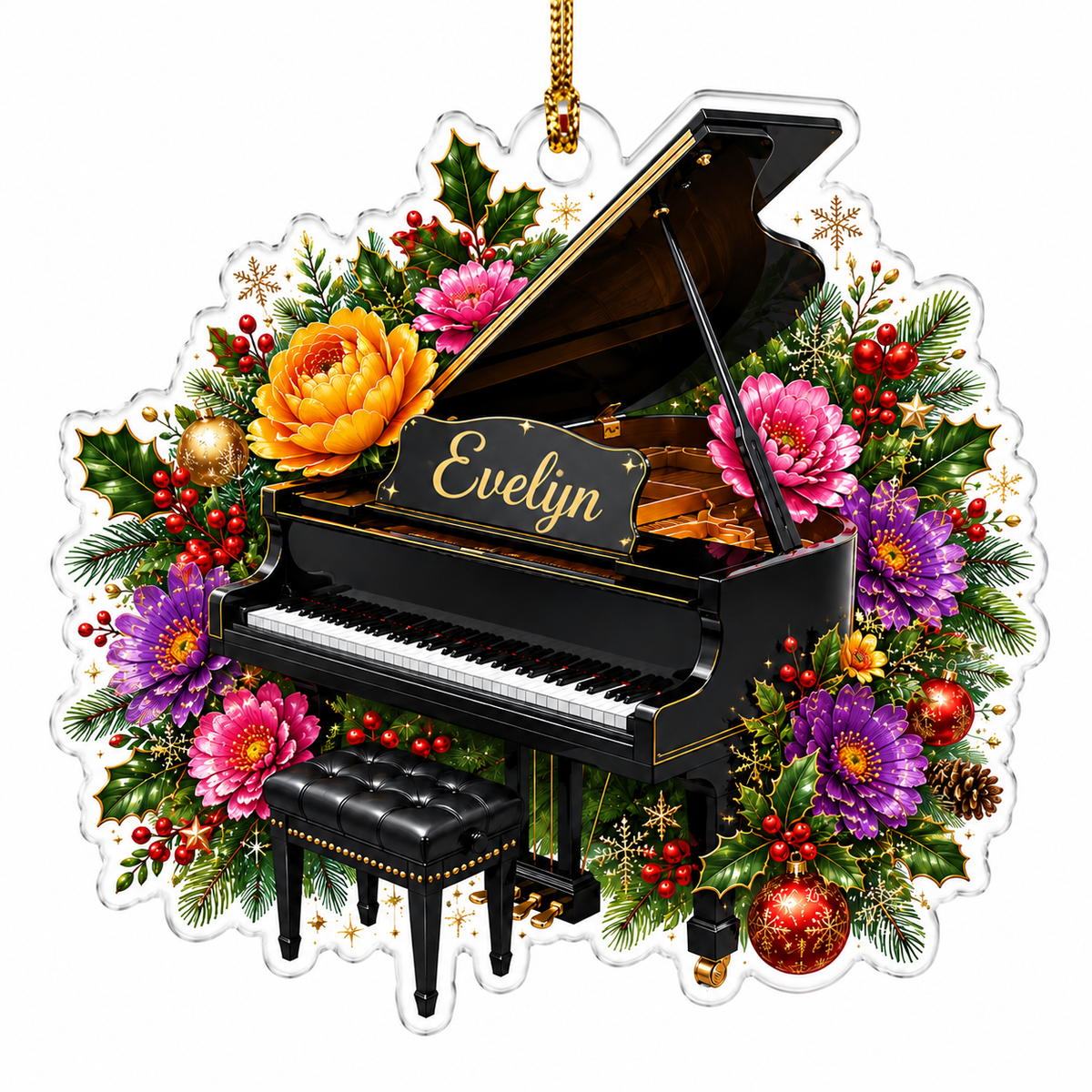 Piano Custome Name Acrylic Style 8