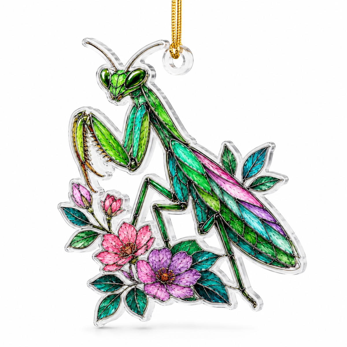 Bird With Flower Praying Mantis