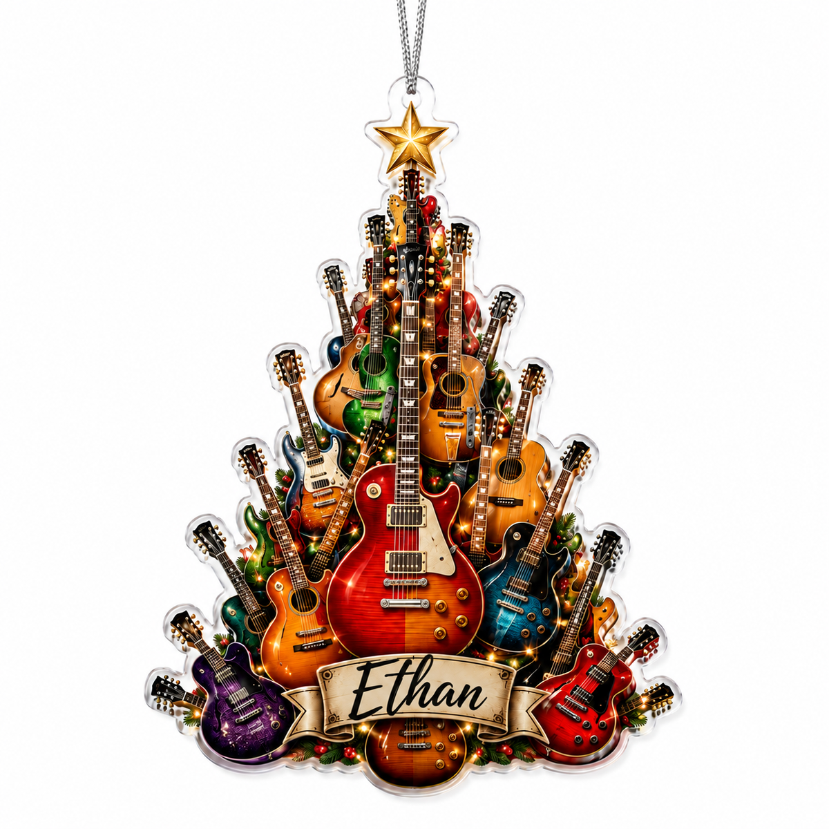 Guitar Custom Name Acrylic - Guitar Tree Name Banner
