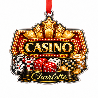 Pocker Custome Name Acrylic Twinkle Casino