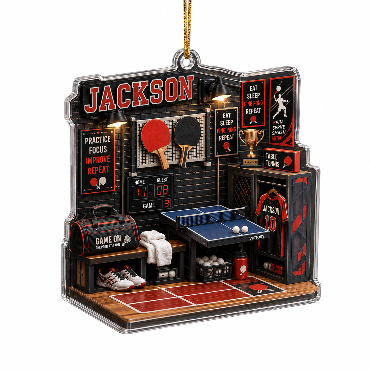 Sport Room Custome Name Acrylic Table Tennis