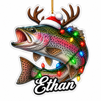 Fishing Christmas Lights Rainbow Trout Acrylic