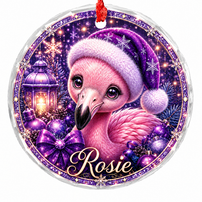 Purple Bird At Christmas Flamingo