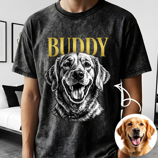 Custom Photo Dog Unisex Wash T-Shirt, Personalized Pet Lover Gift THUC99