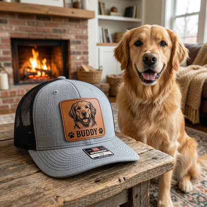 Custom Photo Dog Portrait Trucker Hat – Personalized Pet Paw Hat | Dog Mom Gift | Dog Gift THUC99