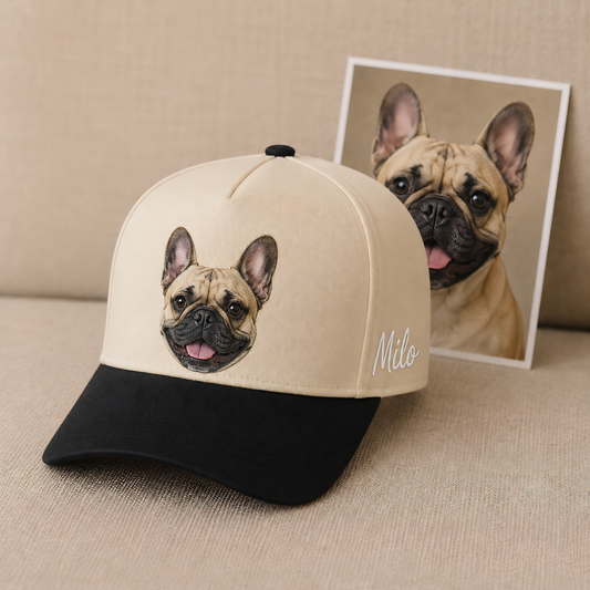 Custom Dog Face Embroidered Hat, Personalized Pet Memorial Hat, Dog Dad Gift THUC99