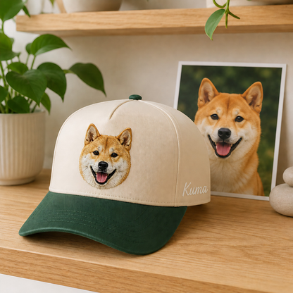 Custom Dog Face Embroidered Hat, Personalized Pet Memorial Hat, Dog Dad Gift THUC99
