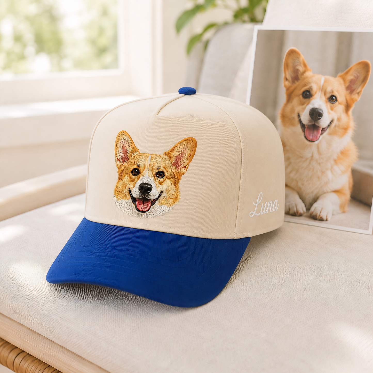 Custom Dog Face Embroidered Hat, Personalized Pet Memorial Hat, Dog Dad Gift THUC99