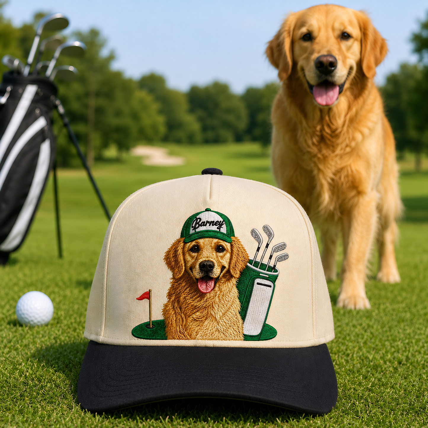 Custom Dog Golf Embroidered Hat, Personalized Pet Memorial Hat, Dog Dad Gift THUC99