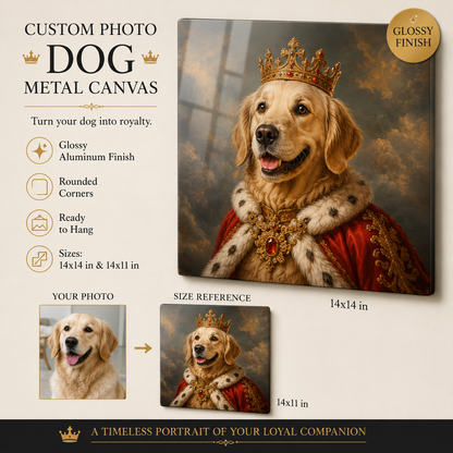 Custom Photo Dog Metal Wall Art Print – Personalized Pet Portrait Dog Gift THUC99