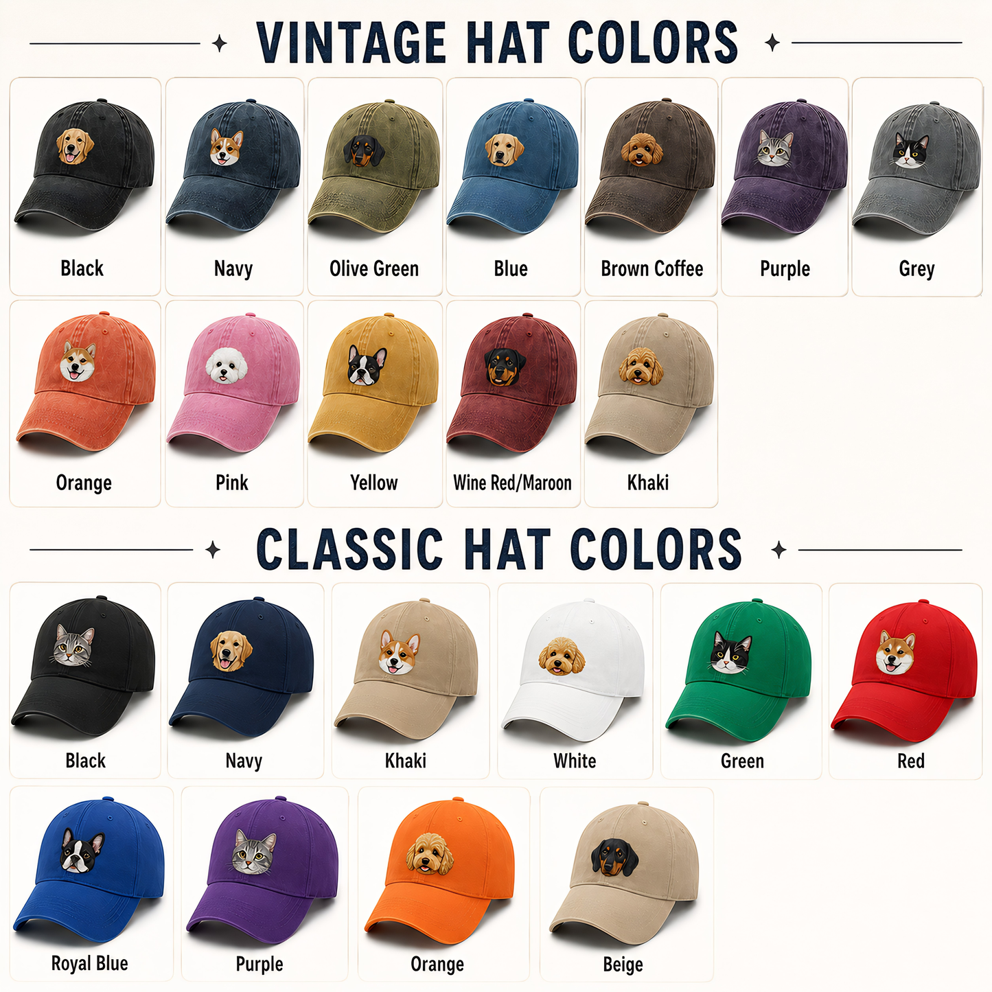 Custom Pet Face Embroidered Hat, Personalized Dog Name Hat, Dog Mom Dad Gift THUC99