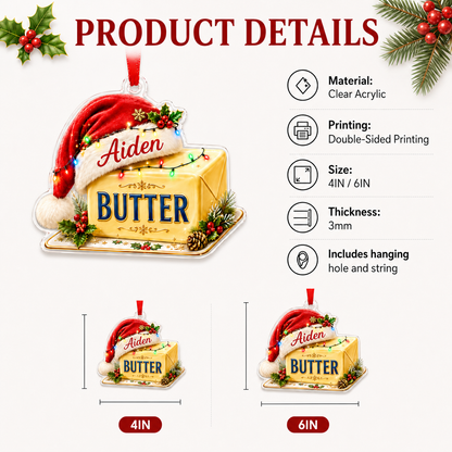 Personalized Kitchen Utensils Acrylic Christmas Butter
