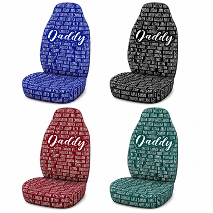 Personalized Daddy Portrait Car Seat Cover, Custom Dad Seat Protector, Gift For Dad TOM99