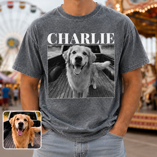 Custom Photo Dog Vintage Wash T-Shirt, Personalized Pet Lover Gift | Dog Lover Shirt THUC99