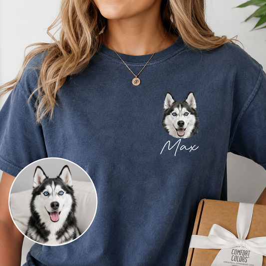 Custom Photo Dog Wash Shirt, Personalized Dog Lover T-Shirt | Dog Memorial Gift THUC99