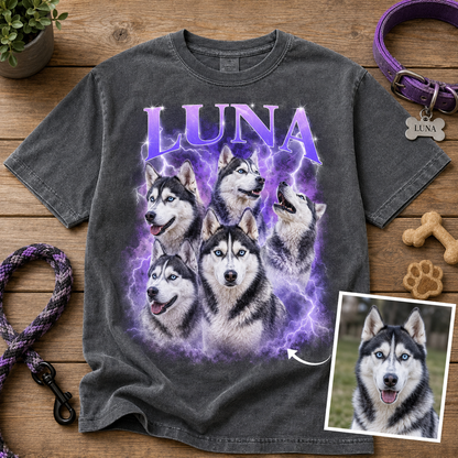 Custom Photo Bootleg Dog Unisex Wash T-Shirt, Personalized Pet Lover Gift | Gift For Dog Lovers THUC99