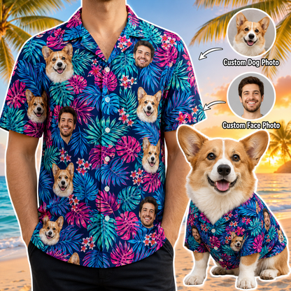 Personalized Hawaiian Shirt With Custom Dog Photo, Pet Parent Summer Gift THUC99