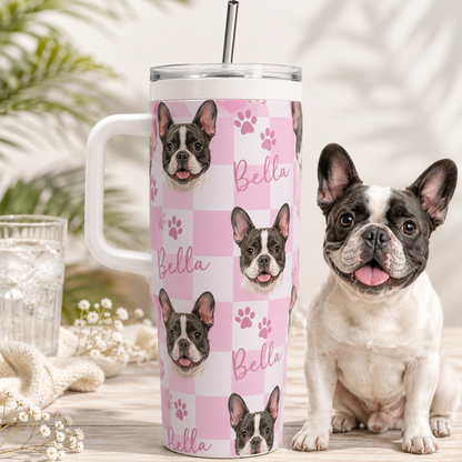 Custom Dog Memorial Photo 40oz Tumbler – Personalized Pet Loss Gift and Keepsake Cup THUC99