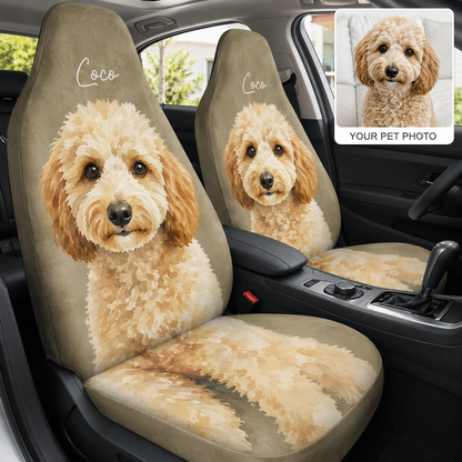 Custom Photo Dog Car Seat Cover, Personalized Pet Seat Protector, All Over Print Dog Photo Car Seat Gift For Dog Lovers THUC99