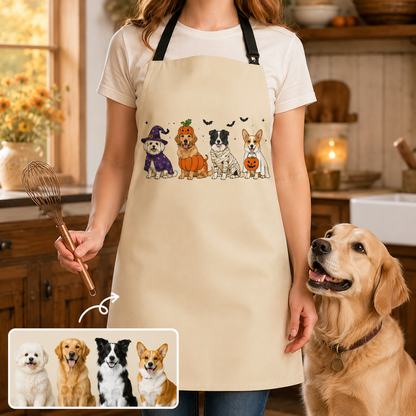 Custom Pet Photo Apron Personalized Dog Lover BBQ Apron, Unique Kitchen Apron Gift for Dog Mom and Dad THUC99