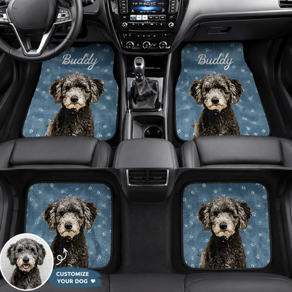 Custom Photo Dog Auto Floor Mat Set, Personalized Pet Car Mats, Dog Mom Dog Dad Gift THUC99