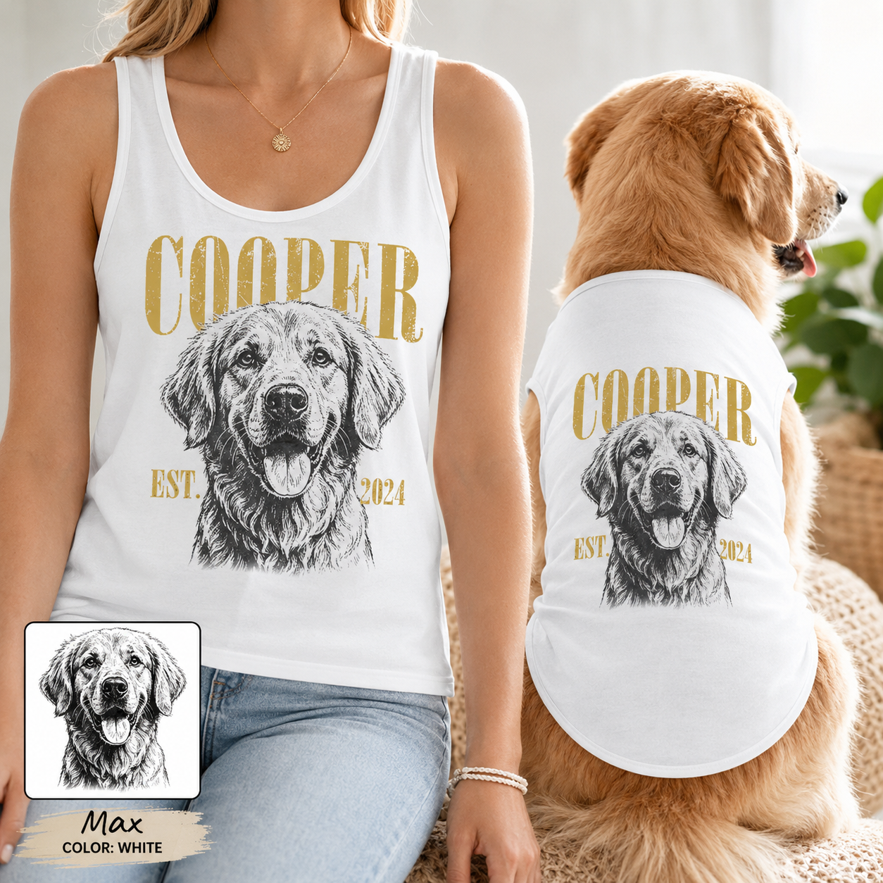 Custom Dog Women’s Tank Top and Pet Tank Top, Matching Dog Lover Outfit THUC99