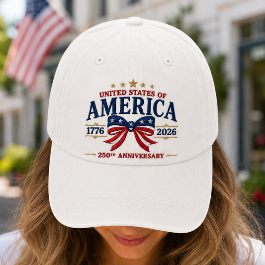 Patriotic USA 250th Anniversary Vintage Hat Embroidered American Freedom Baseball Cap THUC99