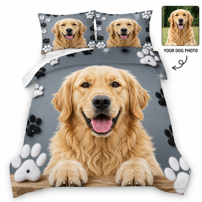 Custom Photo Pet Bedding Set, Personalized Dog Sheet Set For Pet Lovers THUC99