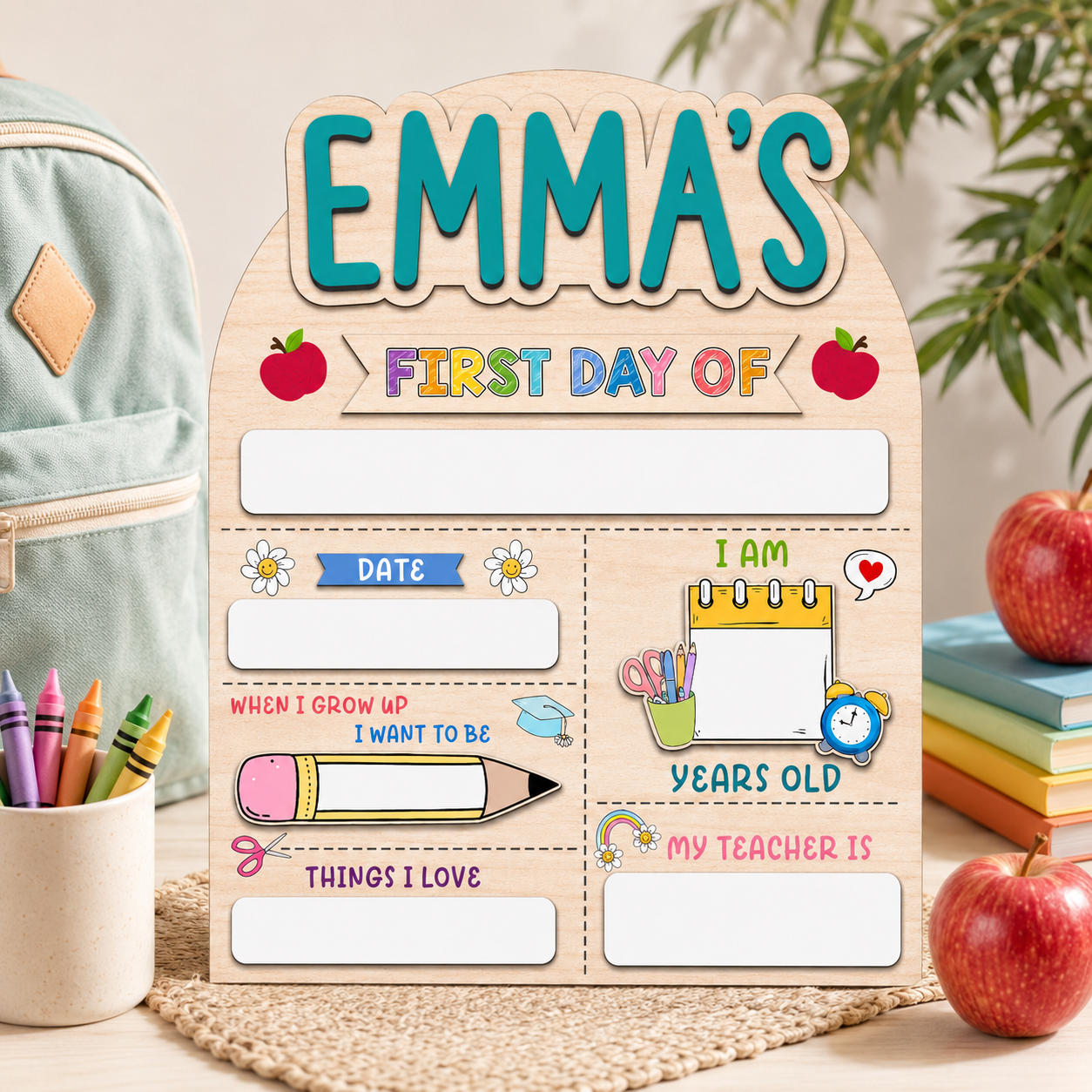 Custom Back to School Sign, Personalized First Day Last Day School Board THUC99