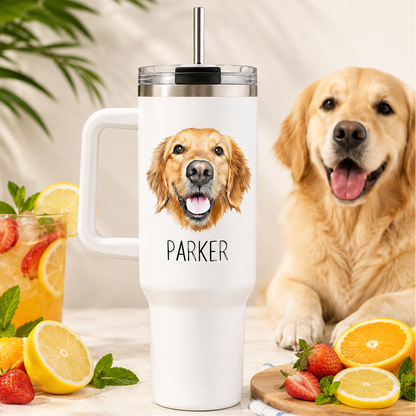 Custom Dog Picture 40oz Tumbler – Personalized Pet Lover Stainless Steel Travel Mug THUC99 (Copy)