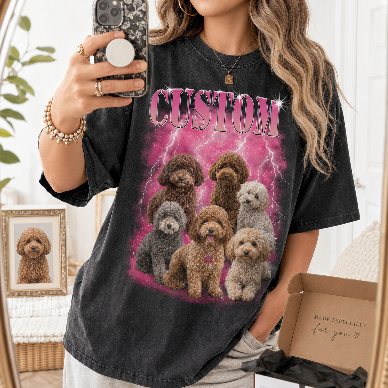 Custom Dog Face Wash T-Shirt, Personalized Pet Portrait Shirt | Gift For Dog Dad THUC99