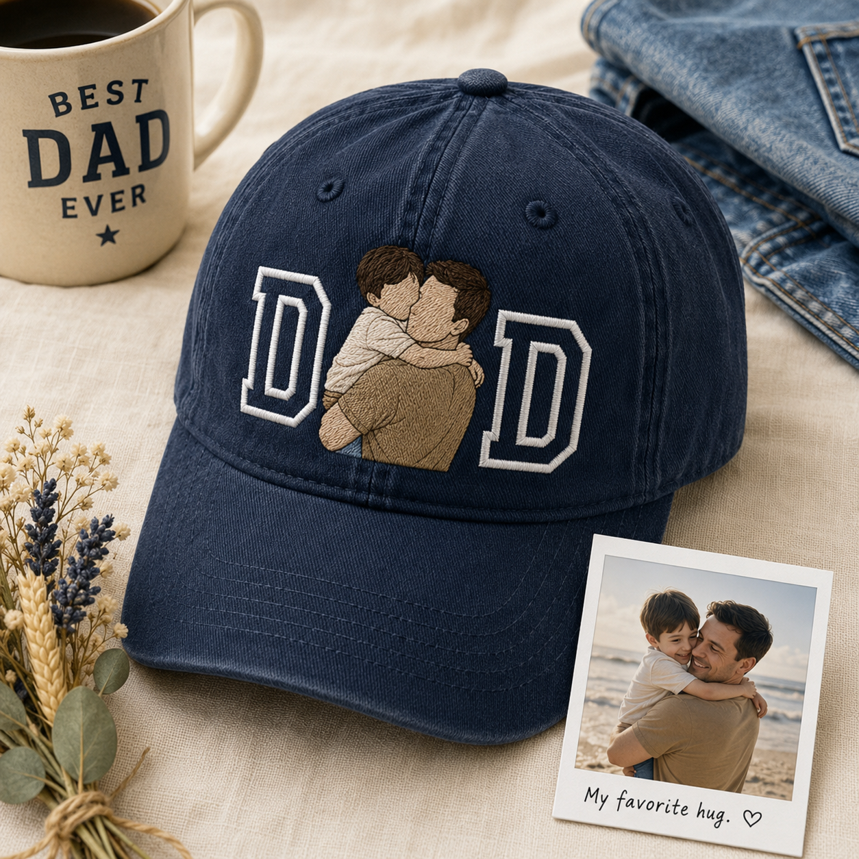 Custom Photo Dad Hat, Personalized Embroidered Cap, Dog Dad Hat, Father’s Day Gift For Dad THUC99
