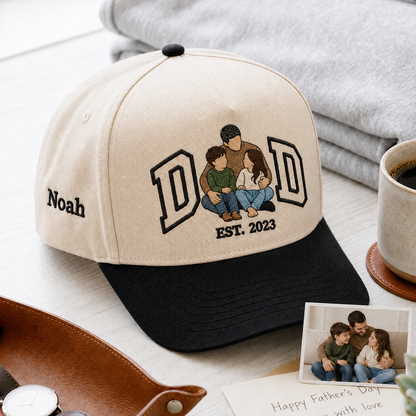 Custom Photo Dad Embroidered Hat, Personalized Cap, Custom Portrait Dad Hat, Father’s Day Gif THUC99