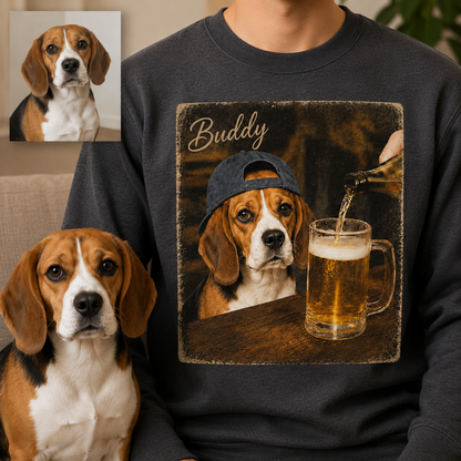 Personalized Dog Portrait Hoodie Custom Pet Photo Sweatshirt for Puppy Lovers THUC99