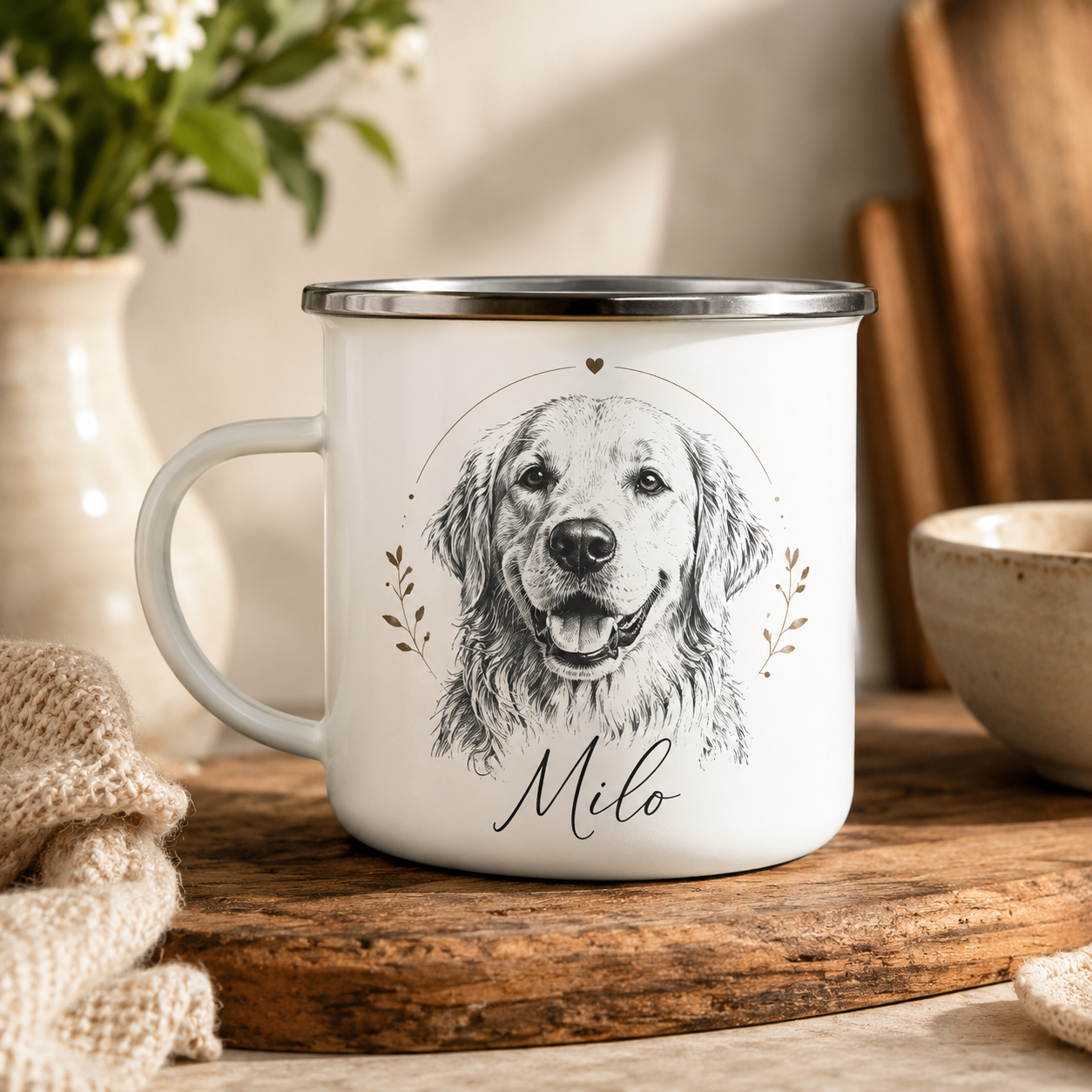 Custom Photo Dog Camping Mug | Gift For Dog Lovers Pa99