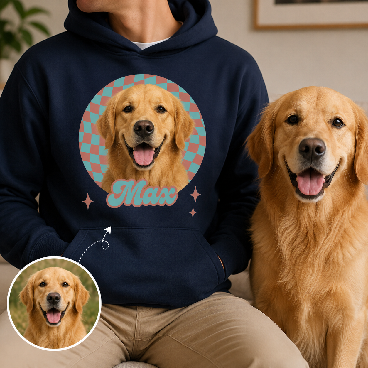 Custom Dog Face Sweatshirt Personalized Puppy Photo Hoodie Funny Gift for Pet Lovers THUC99 (Copy)