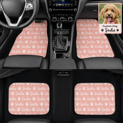 Personalized Dog Car Floor Mats 4-Piece Set, Custom Pet Photo Auto Mat, Dog Lover Gift THUC99