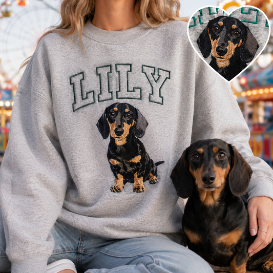 Custom Photo Dog Lover Sweatshirt, Personalized Pet Embroidery Hoodie THUC99