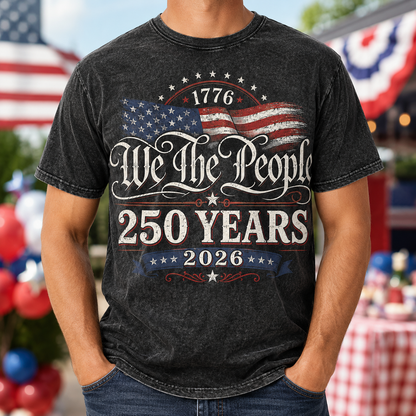 USA America 250 Years T-Shirt Patriotic Independence Day Tee THUC99