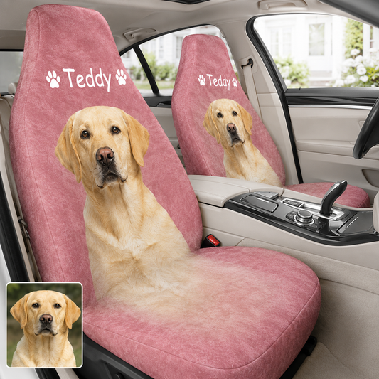 Custom Photo Dog Car Seat Cover, Personalized Pet Seat Protector, Dog Lover Car Interior Gift THUC99