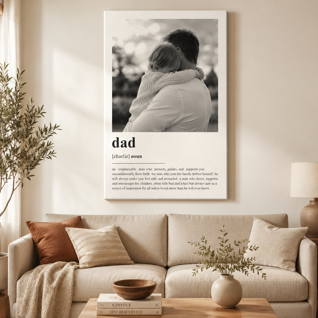 Custom Photo Big Dad Canvas Wall Art - Custom Gift For Dad TOM99